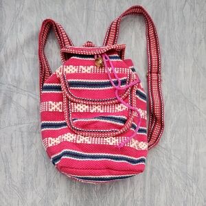 Striped Pink and Blue Women's Backpack